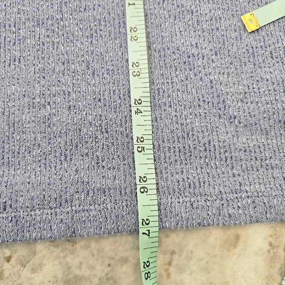 Max Studio 1X Blue Tie Sleeve Textured Knit Top Long Sleeve Pullover - Picture 8 of 10